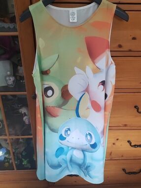 Pokemon  Tank Dress/swim Cover - Pastel Greens, Blues & Peach Small Sobble